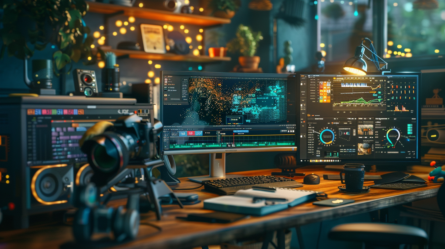 Content Creator working on video